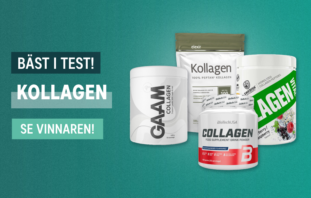 Kollagen bäst i test 2024 - Fyra populära kollagentillskott jämförs